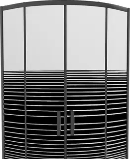 Sprchovacie kúty MEXEN - Rio sprchovací kút štvrťkruh 70 x 70, pruhy, čierna 863-070-070-70-20