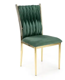 Jedálenské stoličky HALMAR K436 jedálenská stolička tmavozelená / zlatá