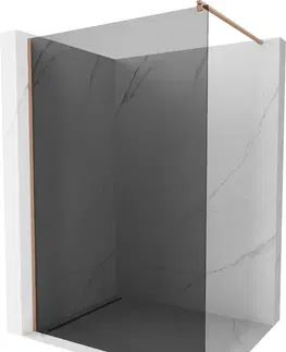 Sprchové dvere MEXEN/S - Kioto Sprchová zástena WALK-IN 80 x 200, grafit 8 mm, meď kartáčovaná 800-080-101-65-40