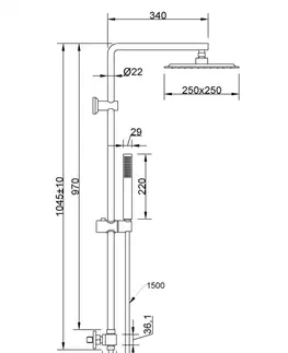 Sprchy a sprchové panely INVENA - Sprchový stĺp SVART s termostatickou batériou chróm AU-85-001-X
