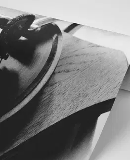 Samolepiace tapety Samolepiaca fototapeta čiernobiely starožitný gramofón