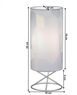 Lampy Stolná lampa, kov/sivé textilné tienidlo, AVAM