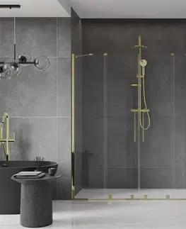 Sprchovacie kúty MEXEN/S - Velar Duo posuvné sprchové dvere 200, transparent, złote 871-200-000-02-50