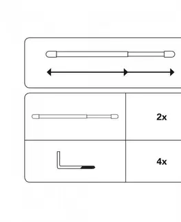 Závesy Vitrážna tyč rozťažná, plochá 11 mm biela, 40 - 60 cm