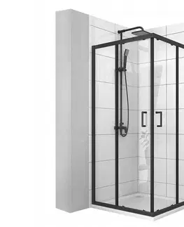 Sprchovacie kúty CALANI - Sprchovací kút VITO 80*100 čierna CAL-K6004