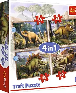 Hračky puzzle TREFL - Puzzle 4v1 - Dinosaury