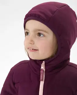 bundy a vesty Detská turistická prešívaná bunda pre 2 - 6 rokov fialová