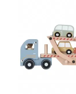 Drevené hračky LITTLE DUTCH - Nákladiak s autíčkami drevený
