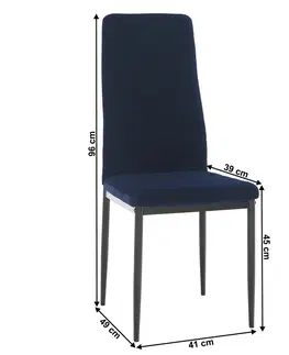 Jedálenské stoličky KONDELA Coleta Nova jedálenská stolička modrá (Velvet) / čierna
