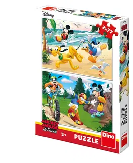 Hračky puzzle DINO - Walt Disney Mickey športuje 2x77 dielikov
