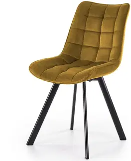 Čalúnené stoličky Stolička K332 Velvet/Kov žltá