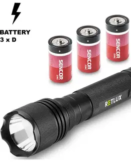Svetlá a baterky Retlux RPL 114 Ručné LED svietidlo na D batérie, dosvit 100 m, výdrž 168 hodín