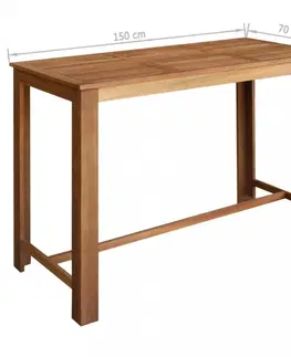 Barové stoličky Barový stôl hnedá Dekorhome 150x70 cm