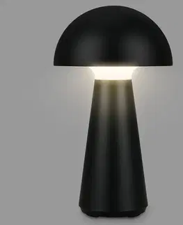 Vonkajšie osvetlenie terasy Briloner Nabíjateľná stolová lampa LED Fungo, nabíjateľná, čierna