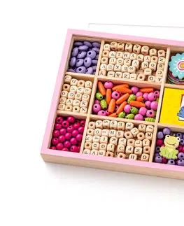 Kreatívne a výtvarné hračky WOODY - Koráliky ABC v krabičke