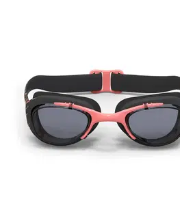plávanie Plavecké okuliare 100 XBASE veľkosť L číre sklá čierno-oranžové