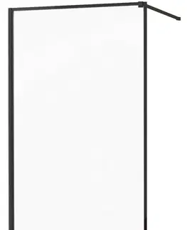 Sprchové dvere MEXEN/S - KIOTO Sprchová zástena WALK-IN 50x200 cm 8 mm, čierna, čierny profil 800-050-101-70-70