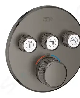 Kúpeľňové batérie GROHE - Grohtherm SmartControl Termostatická sprchová podomietková batéria, 3 ventily, kefovaný Hard Graphite 29121AL0