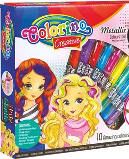 Kreatívne a výtvarné hračky PATIO - Colorino kriedy na vlasy 10 farieb