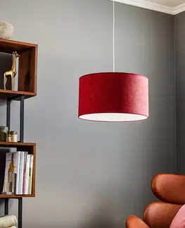 Závesné svietidlá Duolla Závesná lampa Bristol, tkaný vzor, červená