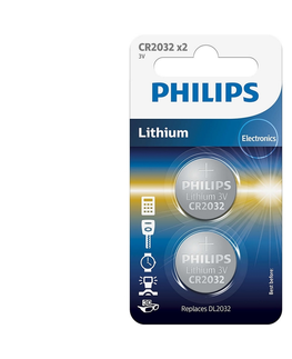 Predlžovacie káble Philips Philips CR2032P2/01B - 2 ks Lithiová batéria gombíková CR2032 MINICELLS 3V 