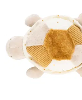 Plyšové hračky NATTOU - Hračka plyšová korytnačka Lapidou 4 aktivity 19 cm Caramel
