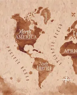 Tapety mapy Tapeta mapa sveta v retro prevedení