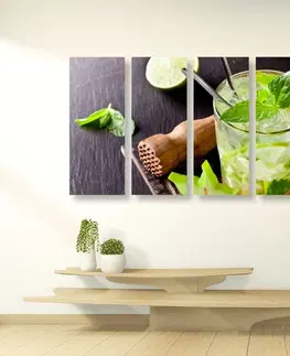 Obrazy jedlá a nápoje 5-dielny obraz lahodné Mojito