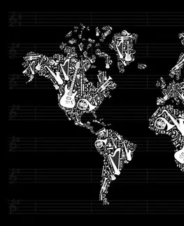 Obrazy mapy Obraz hudobná mapa sveta