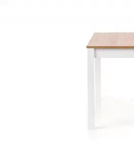 Jedálenské stoly Jedálenský stôl KSAWERY Halmar Biela / dub sonoma