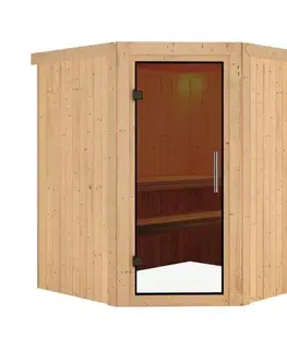 Sauny Interiérová finská sauna 196 x 170 cm s pecou 3,6 kW Dekorhome
