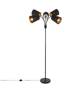 Stojace lampy Moderná stojaca lampa čierna 5-svetlá - Carmen