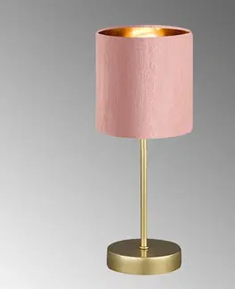 Lampy na nočný stolík FISCHER & HONSEL Stolná lampa Aura, zlatá, tienidlo ružová/zlatá