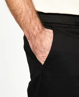 nohavice Pánske bavlnené golfové nohavice - MW500 čierne