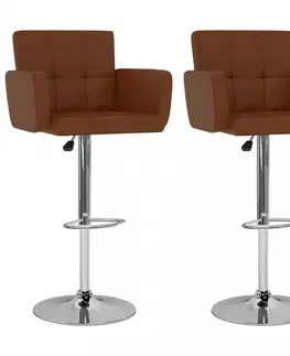 Barové stoličky Barové stoličky 2 ks umelá koža / kov Dekorhome Fialová