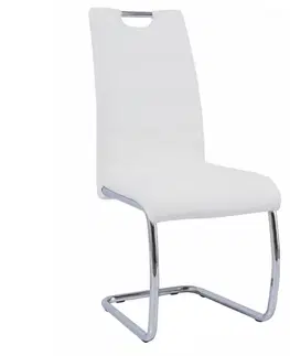 Stoličky Jedálenská stolička, biela/svetlé šitie, ABIRA NEW