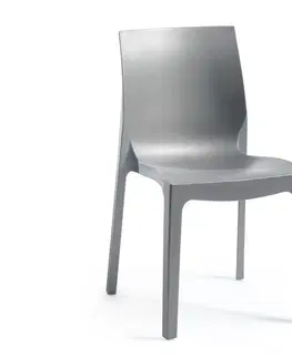 Jedálenské zostavy Jedálenská stolička EMMA Rojaplast Sivá