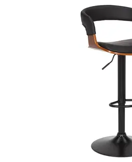Barové stoličky LuxD Dizajnová barová otočná stolička Uriela orech / čierna