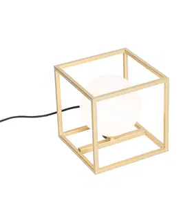 Stolove lampy Dizajnová stolná lampa zlatá s bielou - Aniek