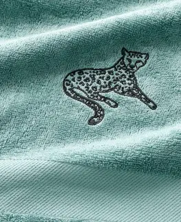 Uteráky a žinky Froté súprava kúpeľňového textilu s výšivkou leoparda