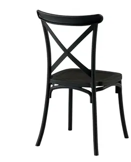 Záhradné stoličky a kreslá Stohovateľná stolička, čierna, SAVITA
