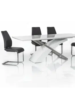 Jedálenské stoly KONDELA Kros rozkladací jedálenský stôl biela