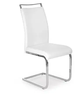 Čalúnené stoličky Stolička K250 kov/ekokoža biela 42x59x99