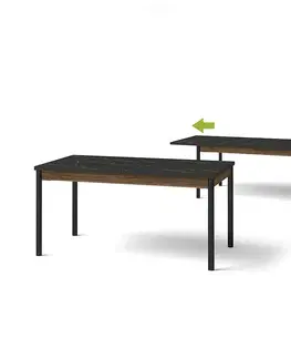 Jedálenské stoly Rozkladací stôl Prestigo P14 160/200x90cm Vojnový orech/San Seb/Čierny mat