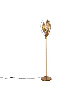 Stojace lampy Vintage stojaca lampa zlatá - Botanica