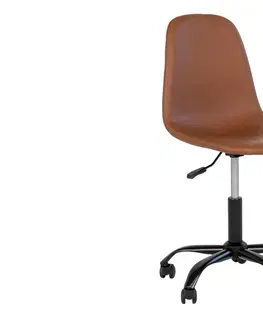 Kancelárske stoličky Norddan Dizajnová kancelárska stolička Myla vintage hnedá