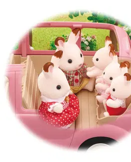 Drevené hračky Sylvanian family 5535 Rodinné auto ružové Van