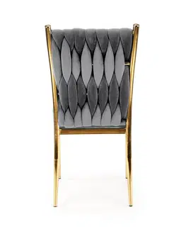 Jedálenské stoličky HALMAR K436 jedálenská stolička sivá / zlatá