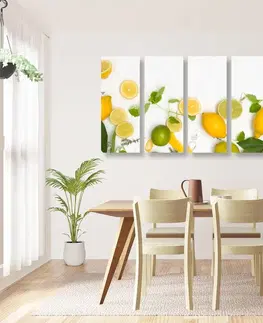 Obrazy jedlá a nápoje 5-dielny obraz zmes citrusových plodov