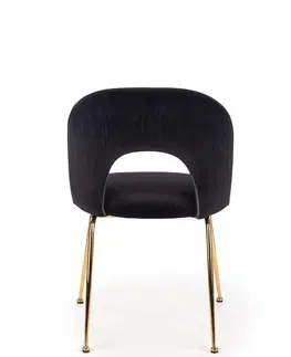 Jedálenské stoličky HALMAR K385 jedálenská stolička čierna / zlatá